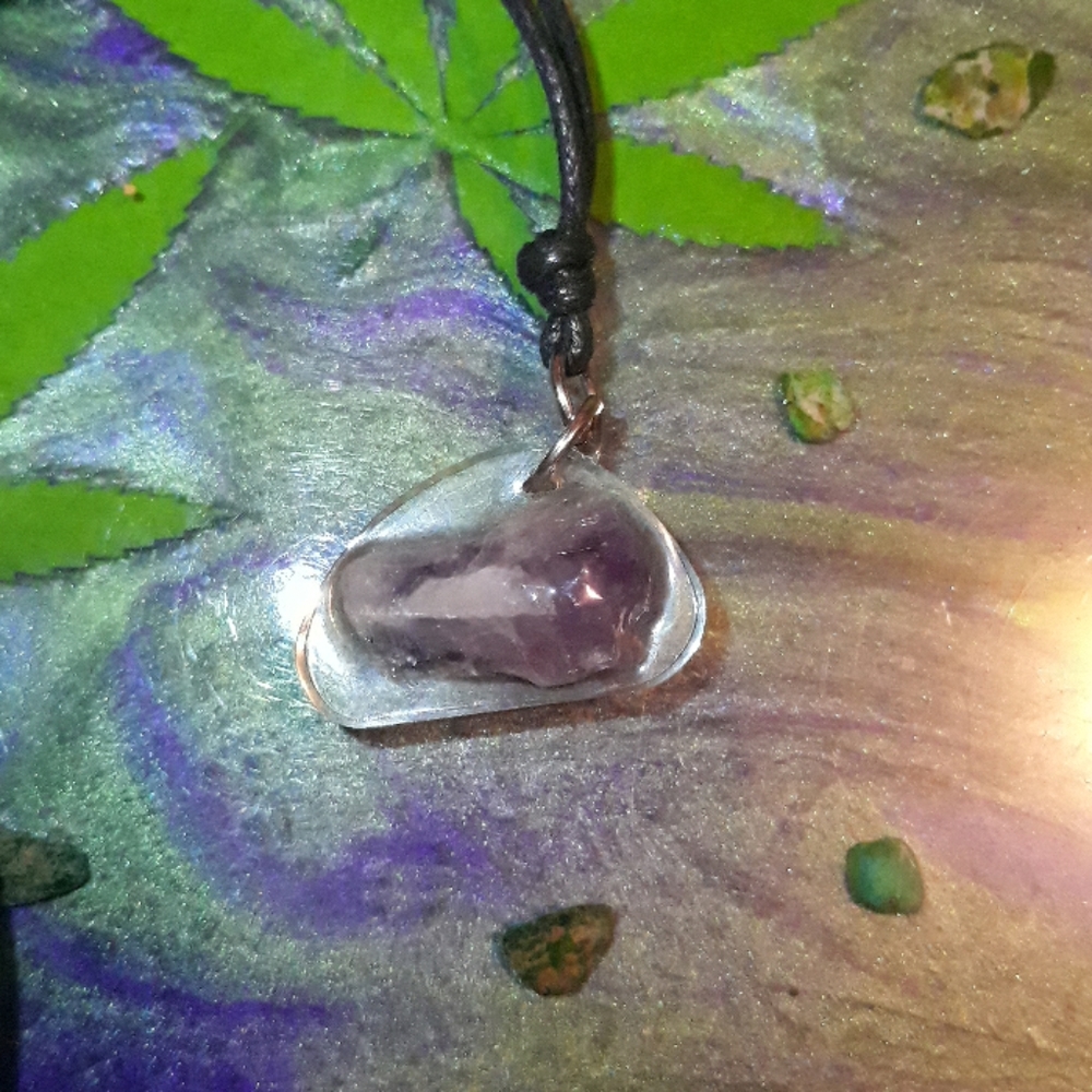 Raw Amethyst pendant